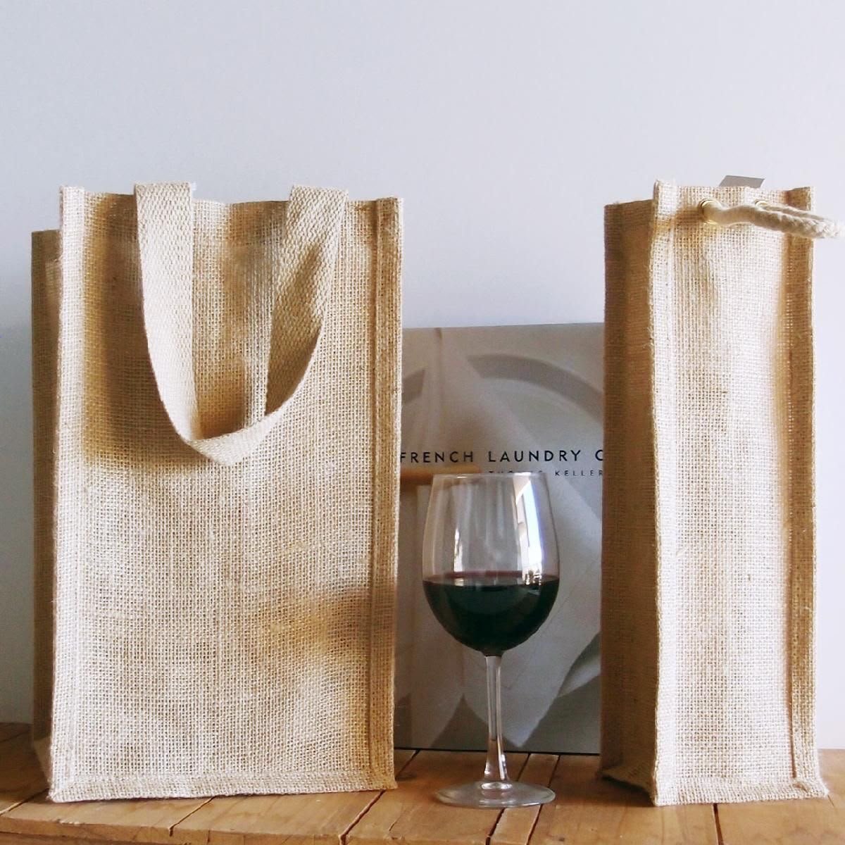 Plain Jute Bottle Bag